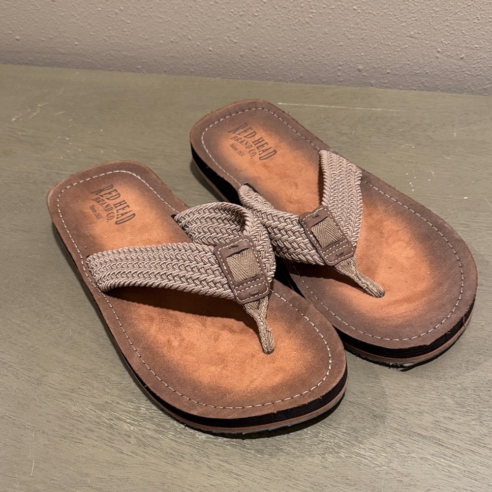 RedHead Men's Tan Braided Sandals (see measurements)
